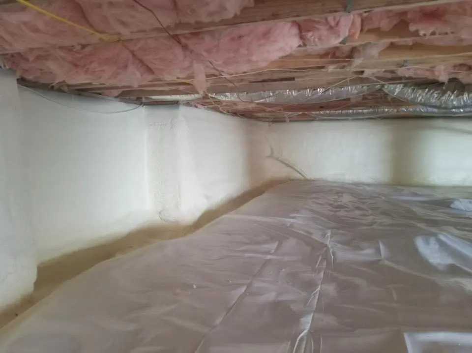 Crawl space encapsulation with closed-cell spray foam for Attic Insulation in Plainfield